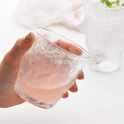 Hot Sale High Quality Glass Cup Glacier Pattern Water Cup Transparent Beer Mug Whiskey Cup Wine Glass Household Tea Cup