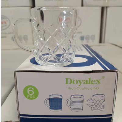 Doyalex High Quality Glass Water Cup Household Cups Water Cup Beer Steins Tea Cup with Handle
