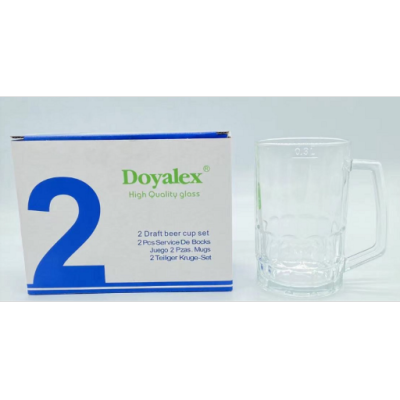 Doyalex High Quality Glass Water Cup Household Cups Water Cup Beer Steins Tea Cup with Handle Glassware Mugs