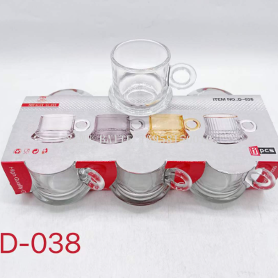 Doyalex High Quality Glass Cup and Saucer Set Glass Mug Tea Cup Wholesale Waterglass with Handle