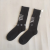 Spring Style Sports and Leisure Socks Black and White Solid Color Thin Letters Tube Socks Comfortable Breathable Fashion All-Match Stockings