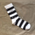 Spring tide striped mid-tube socks black and white stripes embroidered letter sports socks casual socks fashion all-matc