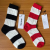 Summer New Socks Women's MiuMiu Hollow Mesh Tube Socks Black and White Striped Hole Socks All-Match Casual Socks