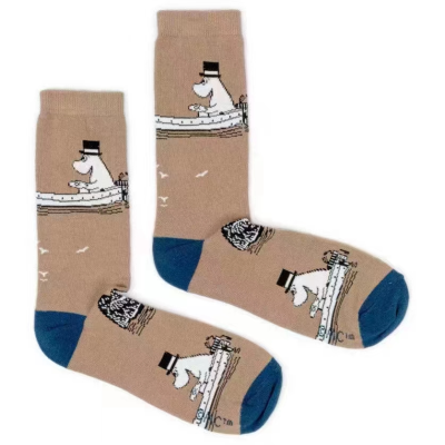 Men's and women's Moomin Yamei sports socks solid color embroidered striped mid-tube socks cartoon cartoon casual socks