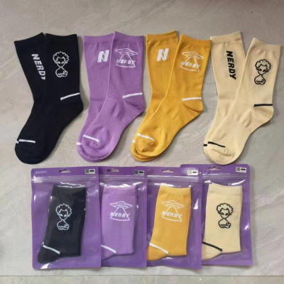 Socks Men's and Women's Athletic Socks Solid Color Jacquard Tube Socks Cartoon Anime Casual Socks Fashion Trendy Socks