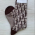 Retro Floral Socks Women's Autumn Tube Socks Patchwork Stripes Presbyopic Socks Jacquard Letters Fashion Casual Socks
