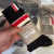 Socks men and women with four bars in the tube socks solid color cloth label large line striped jacquard leisure socks s