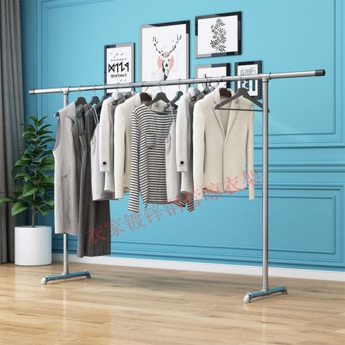 galvanized steel pipe clothes hanger single pole floor quilt hanger indoor outdoor simple clothesline pole balcony household hangers