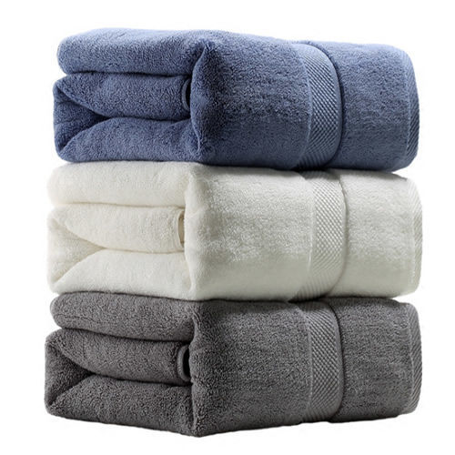 pure color bath towel pure cotton five-star towel hotel men and women adult cotton absorbent bath towel 650g bath towel large