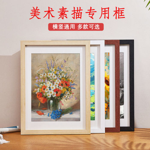 solid wood picture frame for wall hanging puzzle frame simple mounted picture frame customized 30-inch sketch frame 8k4 open a3a4