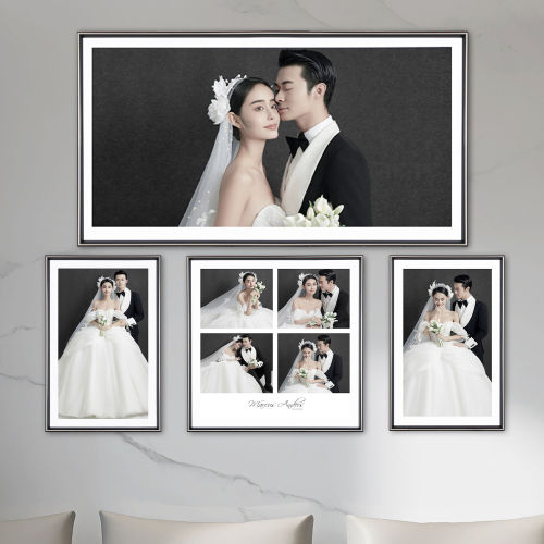 customized wedding photo frame with printing photo enlarged wall hanging simple photo frame living room bedroom large size combination