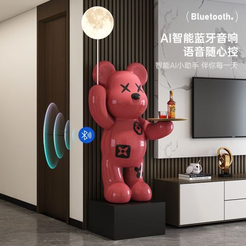 large internet celebrity violent bear decoration moon light living room tv cabinet floor home decoration high-end high-end