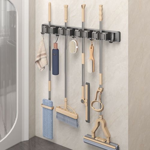 mop clip free punch mop rack wall hanging balcony bathroom bathroom multi-function broom hook holder hook
