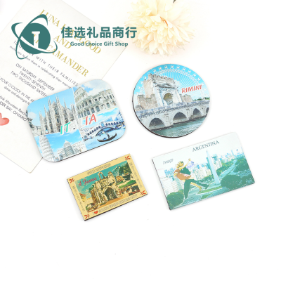 Humanistic Landscape Tourism Commemorative Crafts Silver Foil Magnet Refridgerator Magnets Factory Wholesale More than round and Square Specifications