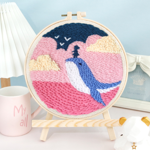 DIY刺绣材料包俄罗斯毛线戳戳绣 学生情侣手工礼物十字绣装饰戳画