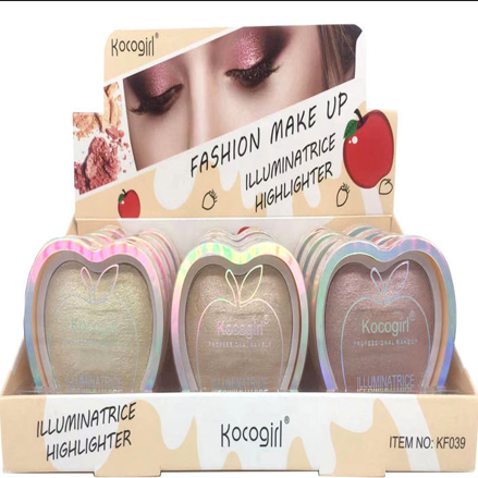 Kocoghirl Diamond High Disc Glitter brightening Skin Color Pearlescent Repair Powder Cake Makeup Plate Cross-Border