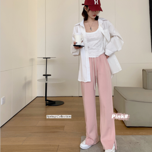 云朵拖地阔腿打底裤脚口开叉立体宽松显瘦显高超柔透气