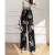 European and American Style Printed Pants Flower Pants Trendy Wide-Leg Pants Fashionable Three-Dimensional Swing Pants Casual Wear Boxer Shorts Cool Gold Flower Pants