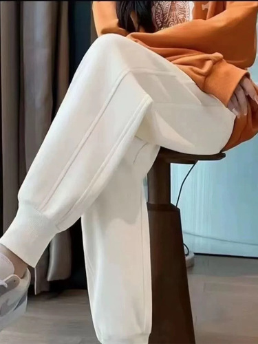 欧美320克卫裤男女运动裤宽松收脚裤休闲裤遮肉塑身裤直销 印logo