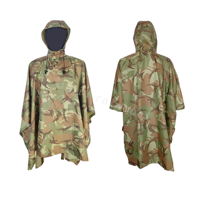 Square Poncho Factory Customized New 3-Compartment T Camouflage Pu Coated Cloak Water Pressure Multifunctional Poncho