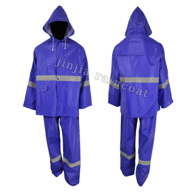 100% Brand New Pvc High Quality Raincoat Set Thickened Pvc Patch Leather Breathable Raincoat Can Be Customized Logo