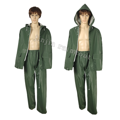 Customized Back 3 Breathable Hole Raincoat Rain Pants Set Export Saudi Middle East Pvc Single Sticker Raincoat Set