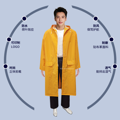 Export Pvc Raincoat Us Long Thickened Patch Leather Raincoat Polyester/Pvc Outdoor Whole Body Waterproof Work