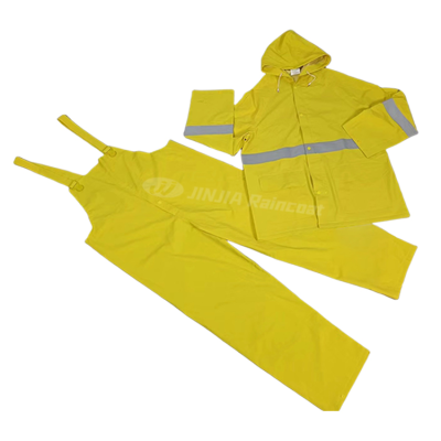 Multifunctional Fishing Raincoat Export 3P Highlight Night Vision Safety Waterproof Pvc Raincoat Rain Pants