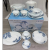 64PCs Ceramic Tableware Bowl and Plates Set DIY Tableware Random Combination
