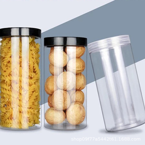 plastic packaging food jar wholesale pet transparent plastic bucket bottle food grade cereals snack sealed jar