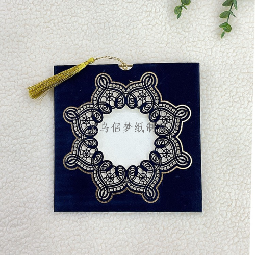 外贸定制植绒请帖请柬邀请函