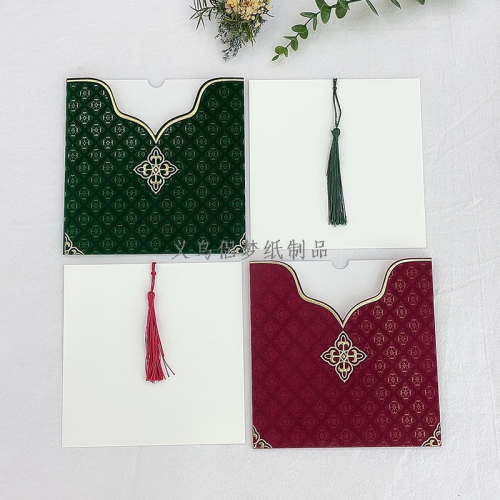 新款外贸植绒插卡式请柬请帖邀请函