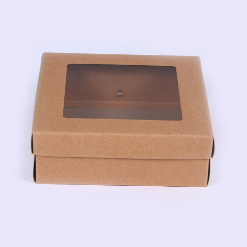 solid color transparent window hard gift box production printing birthday gift hand gift box square kraft paper box