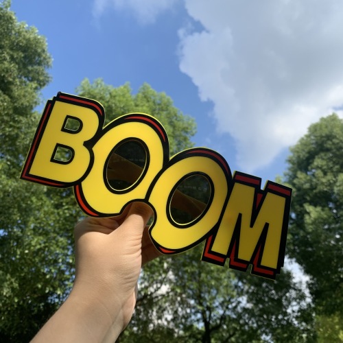 搞怪沙滩生日字母造型派对眼镜网红墨镜BOOM新款太阳镜欧美墨镜女