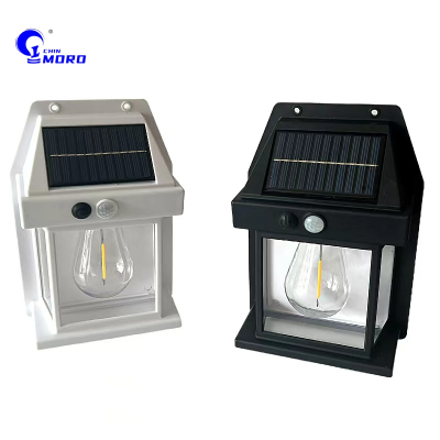 Moro New Outdoor Solar Wall Lamp Outdoor Waterproof Tungsten Lamp Induction Garden Lamp Small Night Lamp Lighting