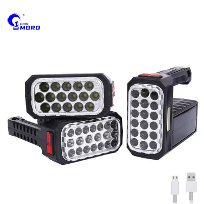 Moro Outdoor Household Led Power Torch Solar Rechargeable Searchlight Cob Sidelight Patrol Emergency Flashlight