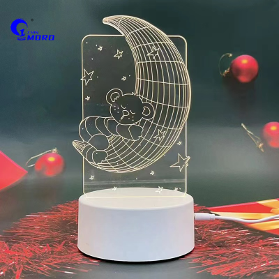 Moro Customizable 3d Small Night Lamp Battery Touch Led Bedroom Bedside Lamp Gift Carving Lamp