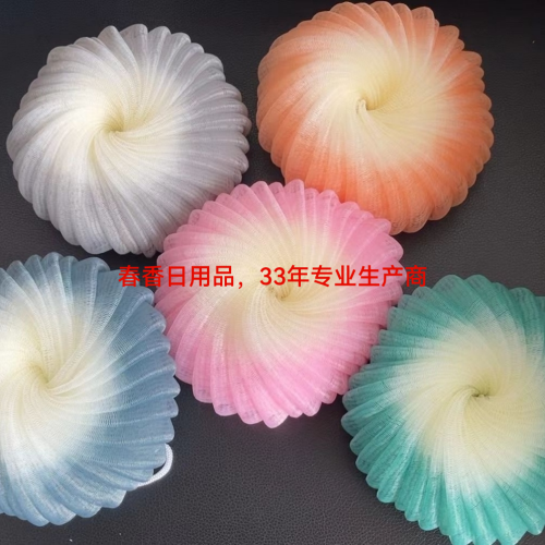 Conch Printed Color Two-Color Loofah Source Manufacturer Foaming Net Mesh Sponge Bath Loofah Bath Ball New