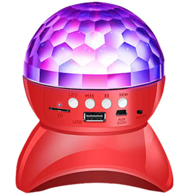 Led Seven-Color Atmosphere Stage Lights Camping Audio 360 Rotating Flash Crystal Magic Ball Mini Card Sound Light