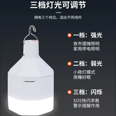 Rechargeable LED Bulb USB Charging Emergency Bulb Lamp Bulb Bright Outdoor Stall Night Market Bulb Wholesale