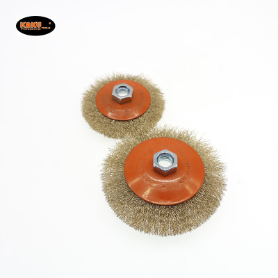 Wire Wheels Disc-Type Curved Copper Wire Brush 4-Inch 4.5-Inch 5-Inch Ship Polishing Rust Removal Cleaning Polishing Wire Wheels