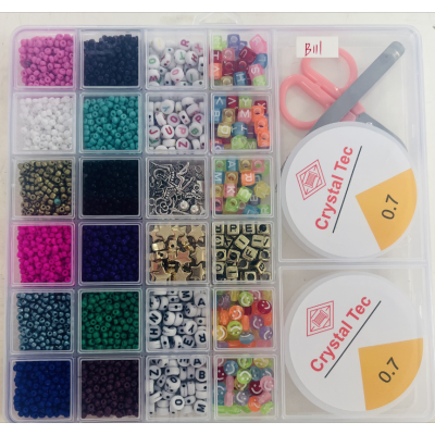 26 Grid Colorful Beads, Bead Beaded Box