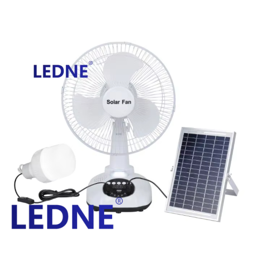 hot sale 12-inch solar rechargeable desktop fan large wind portable outdoor camping household fan