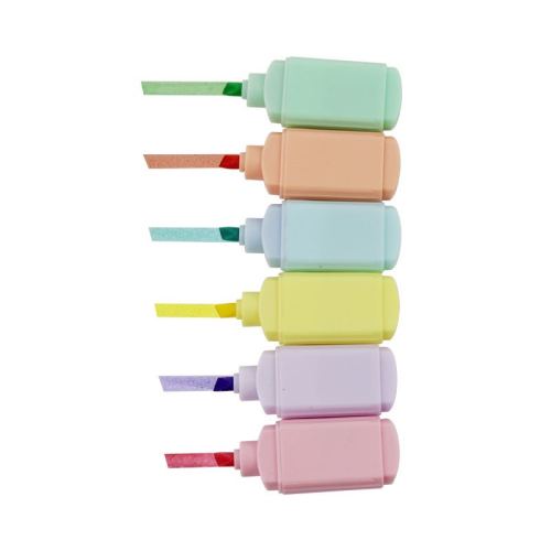 creative cartoon mini fluorescent pen 6 color set mark color mark fluorescent pen stationery cheap wholesale