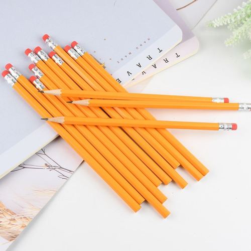 yellow rod pencil wooden children eraser pencil pupils‘ writing hb pencil stationery school supplies wholesale