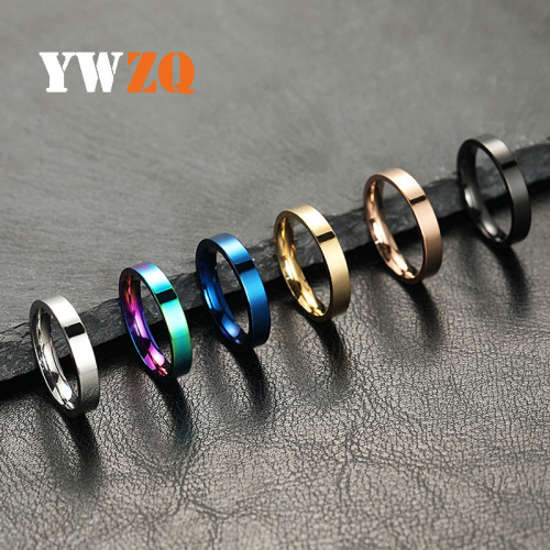 cross-border titanium steel ring non-fading special-interest design 4mm bright surface simple bracelet stainless steel ornament couple ring female
