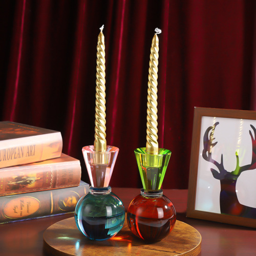 ins创意简约家用水晶烛台餐厅客厅浪漫烛光创意装饰水晶摆件批发