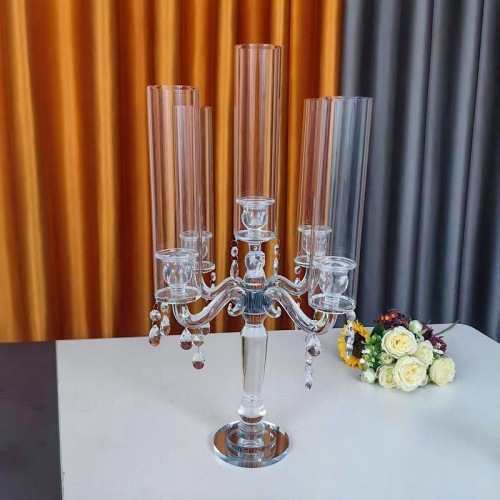 5头水晶烛台欧式高档求婚烛光晚餐婚礼专用蜡烛台婚庆餐桌装饰