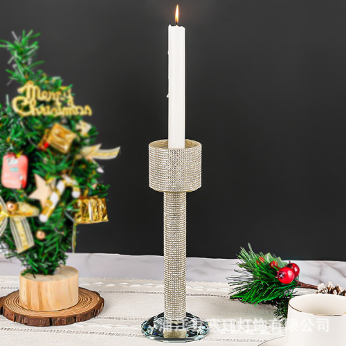 跨境复古轻奢玻璃蜡烛台香薰蜡烛摆件浪漫餐桌情人节烛光晚餐道具