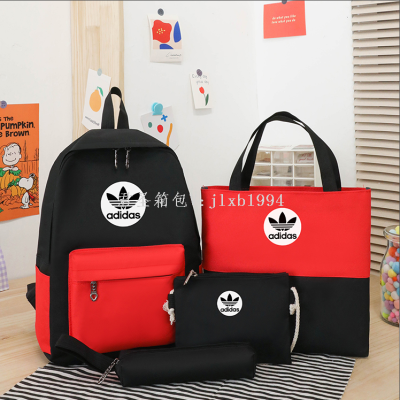 2023 New Trendy Women's Bags Ad Fashion Brand Student Schoolbag Three-Piece Sports Leisure Schoolbag Large Capacity Computer Bag